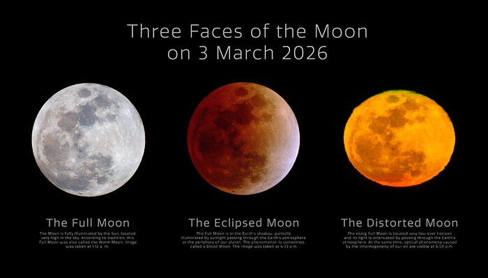 Three Faces of the Moon over Kitt Peak