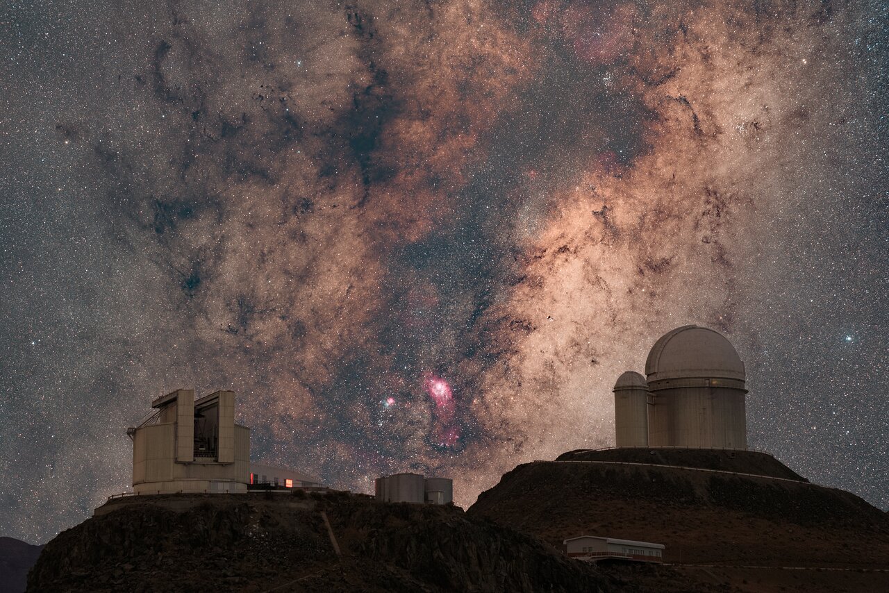 Dark clouds and a starry night sky